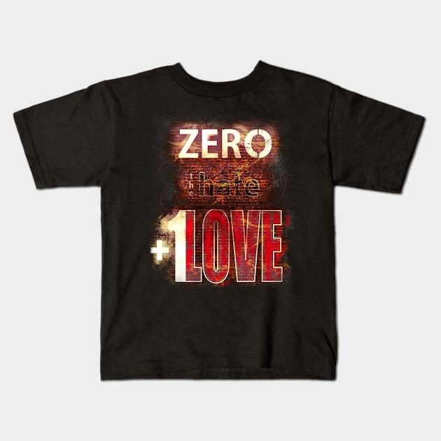 Zero Hate plus 1 Mystery skulls Kids T-Shirt by FutureImaging